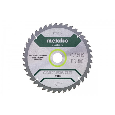 Пильный диск Metabo CORDLESS CUT WOOD — CLASSIC 216X30 Z28 WZ 5° (628665000)