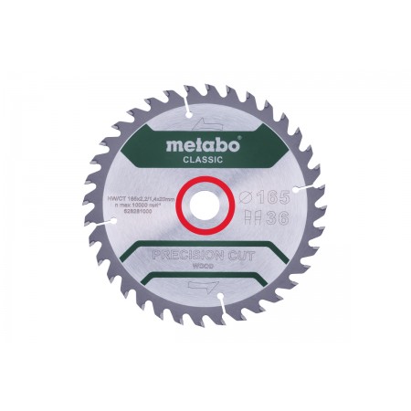 Пильный диск Metabo PRECISION CUT WOOD — CLASSIC 165X20 Z36 WZ 15° /B (628662000)